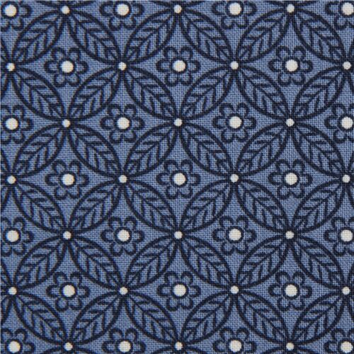 dark blue Liberty Fabrics flower medallion fabric - modeS4u