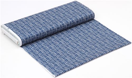 dark blue Michael Miller fabric white line assorted shape Atomic Web 3