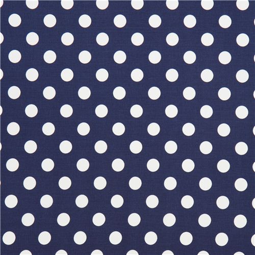 dark blue Michael Miller fabric with white polka dots 2
