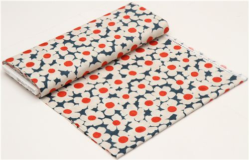 dark blue Michael Miller flower fabric by Laura Gunn 3