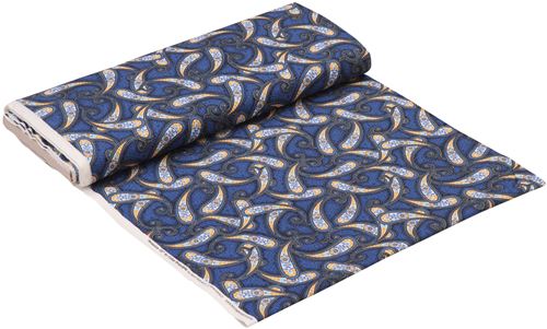 dark blue Paisley design yellow flower dot fabric by Henry Glass 3