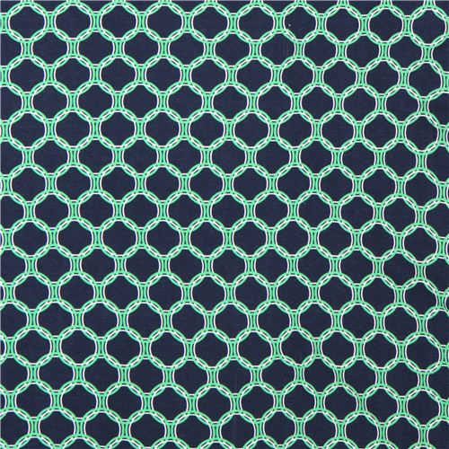 dark blue Robert Kaufman circle Laguna Jersey knit fabric 2
