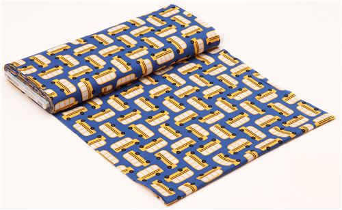 dark blue Robert Kaufman fabric yellow school bus Back to School 3