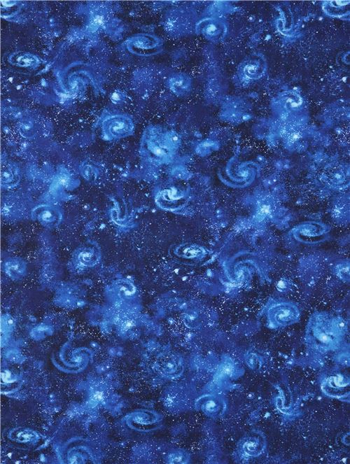 Remnant (37 x 112 cm) - dark blue Robert Kaufman galaxy outer space fabric Stargazers 2