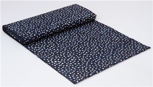 dark blue Timeless Treasures batik fabric with small stars - modeS4u