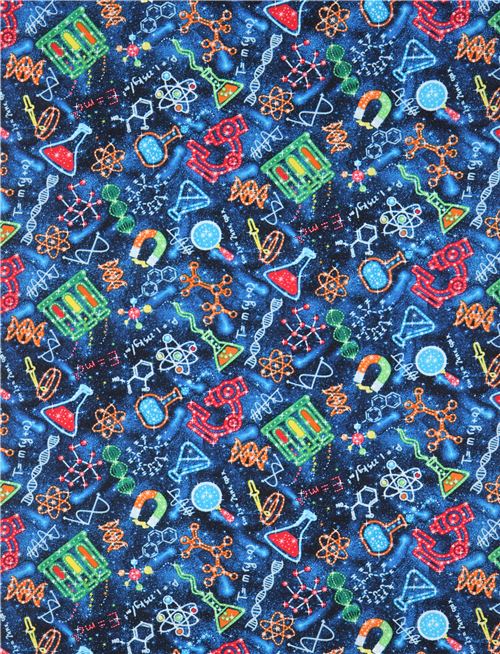 dark blue Timeless Treasures science fabric 3
