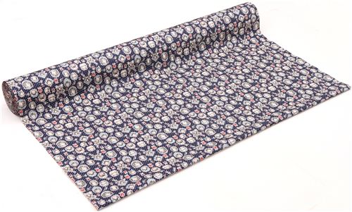 dark blue animal frame oxford fabric Kokka cat bear stag 3