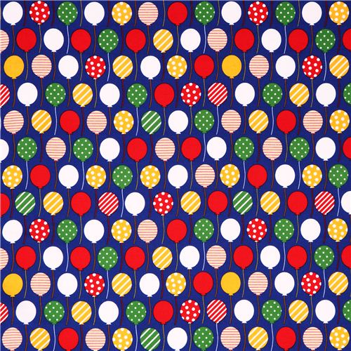 dark blue balloon flannel fabric Robert Kaufman Rainbow 3