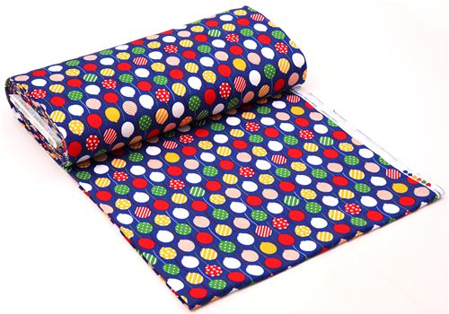 dark blue balloon flannel fabric Robert Kaufman Rainbow 4