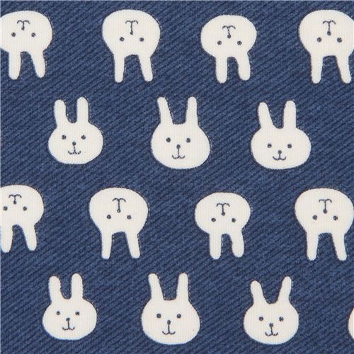 dark blue bunny rabbit knit fabric - modeS4u