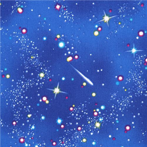 dark blue colorful star space oxford fabric Cosmo Japan Fabric by Cosmo ...