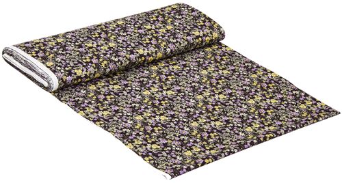 Tumbling Painted Detailed Florals Purple Yellow Fabric by Japanese Indie -  modeS4u