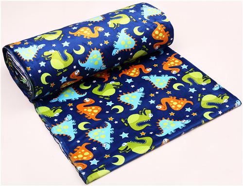 dark blue dinosaur night minky fabric fleece plush USA 3