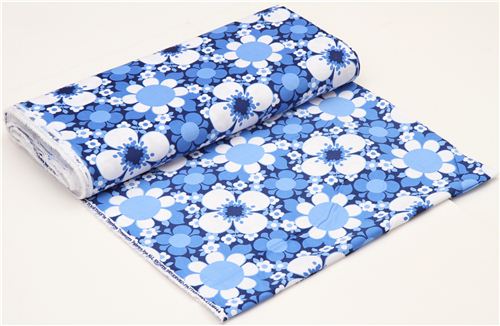 dunkelblauer Blumen Kord Stoff von Timeless Treasures 3