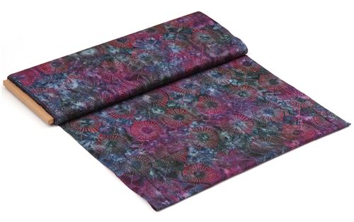 dark blue-green batik dot circle design fabric by Timeless Treasures  3