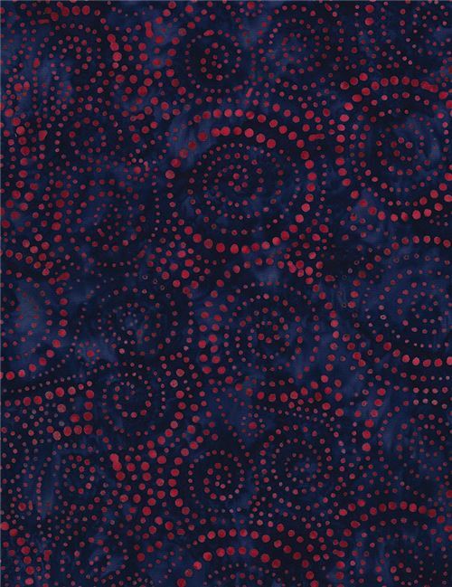 Fat Quarter (50 x 56 cm) - dark blue-grey batik swirl fabric by Timeless Treasures 2