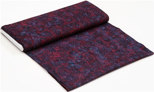 Fat Quarter (50 x 56 cm) - dark blue-grey batik swirl fabric by Timeless Treasures 3