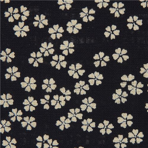 Tiefes Indigo Zartes Mini Sakura Kirschblüte Stoff