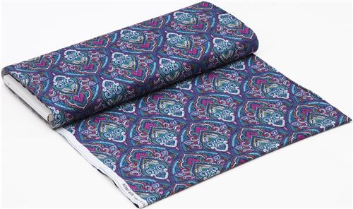 dark blue-purple Michael Miller fabric scallop pattern directional Majestic 6