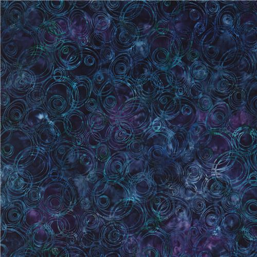 dark blue purple Robert Kaufman circle oval tie dye Batik  