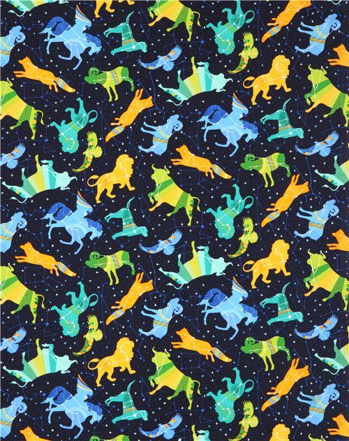 dark blue star constellation zodiac fabric Night Sky Robert Kaufman USA 4
