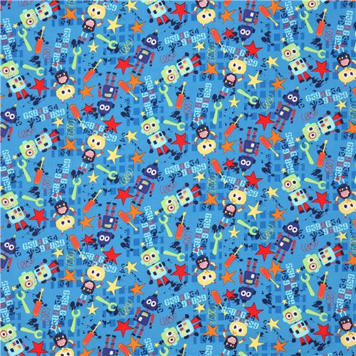 dark blue with colorful robot tool star Bot Boy by Michael Miller USA 2