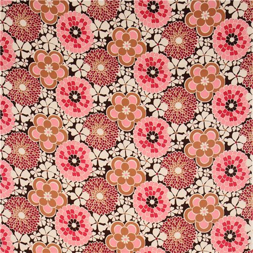 dark brown big flower corduroy fabric Timeless Treasures 2