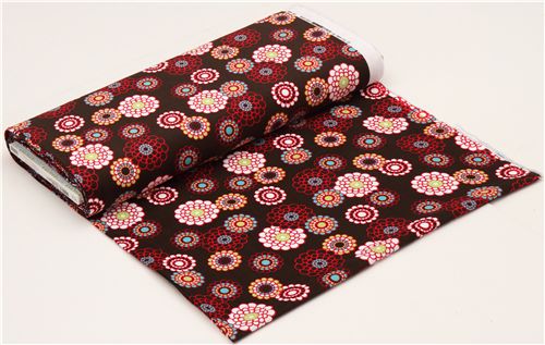 dark brown flower corduroy fabric par Robert Kaufman USA 3
