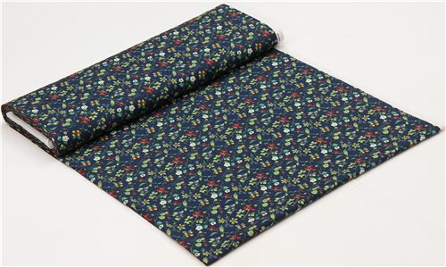 Dark Delicate Berries Strawberry Mulberry Fabric by Japanese Indie - modeS4u