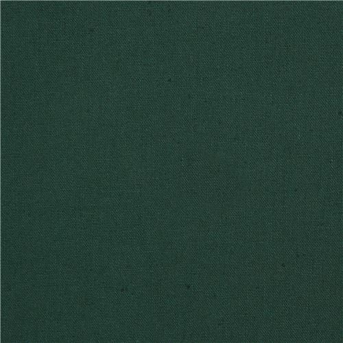 Tela de lona lisa en color verde oscuro liso de Kokka Japón Tela