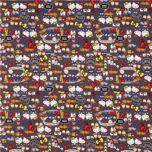 dark grey Hello Kitty cute monkey mouse animal oxford fabric 3
