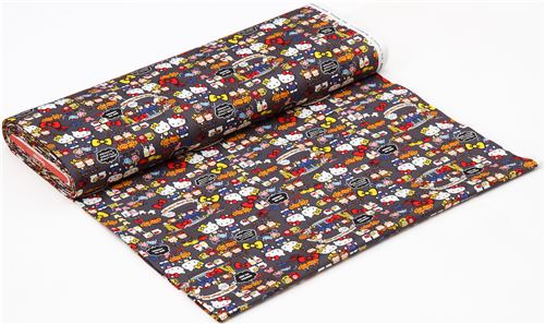 dark grey Hello Kitty cute monkey mouse animal oxford fabric 4