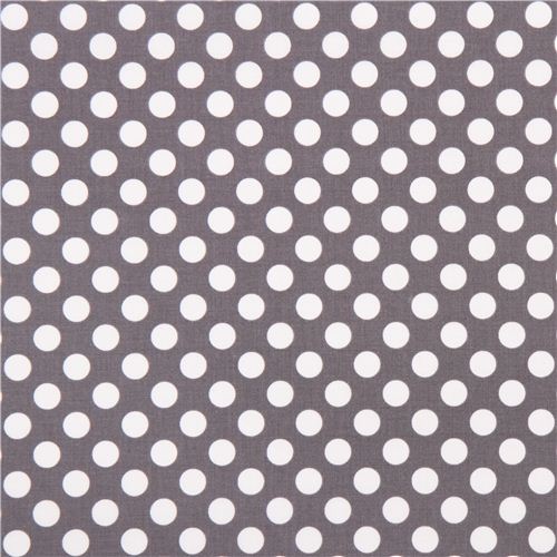 dark grey Michael Miller fabric Ta Dot with white dots 2