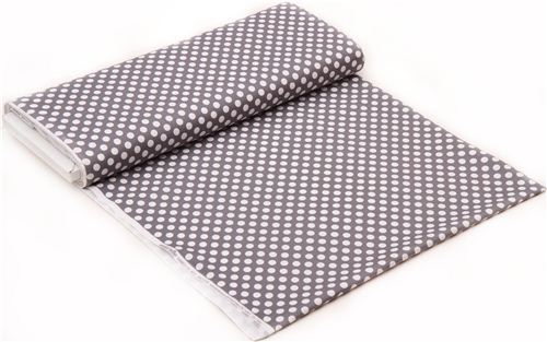 dark grey Michael Miller fabric Ta Dot with white dots 3