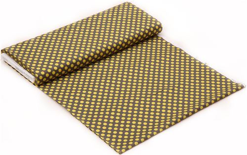 dark grey Michael Miller fabric Ta Dot with yellow dots 3