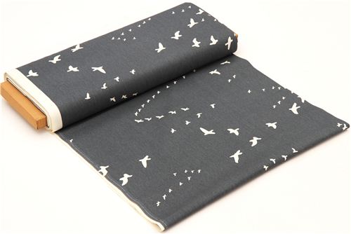 dark grey bird animal canvas organic fabric birch USA 4