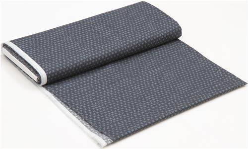 Remnant (44 x 112 cm) - dark grey fabric by Moda with crosses 3