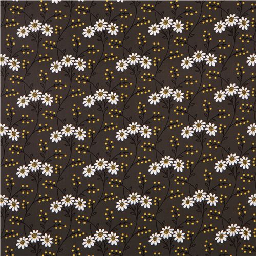 dark grey flower fabric Michael Miller USA 2
