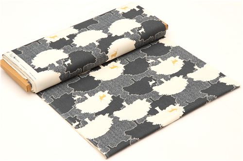 dark grey forest stag animal canvas organic fabric birch USA 3