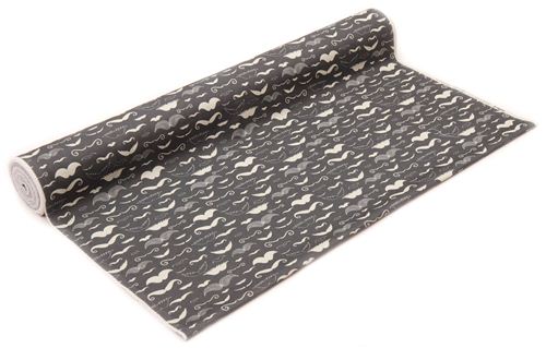 dark grey white mustache twill fabric by Kokka 3