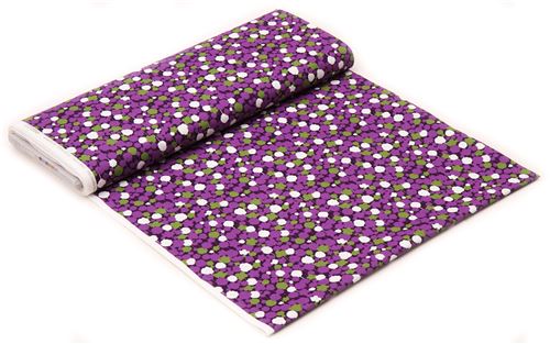 dark purple Kokka fabric purple moss green white flower silhouette 3