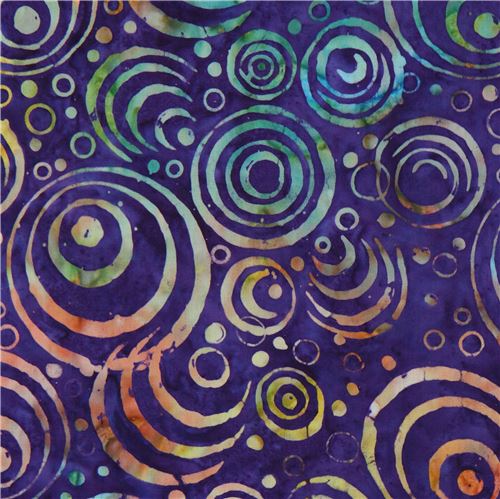 dark purple batik colorful circle extra wide fabric by Timeless ...