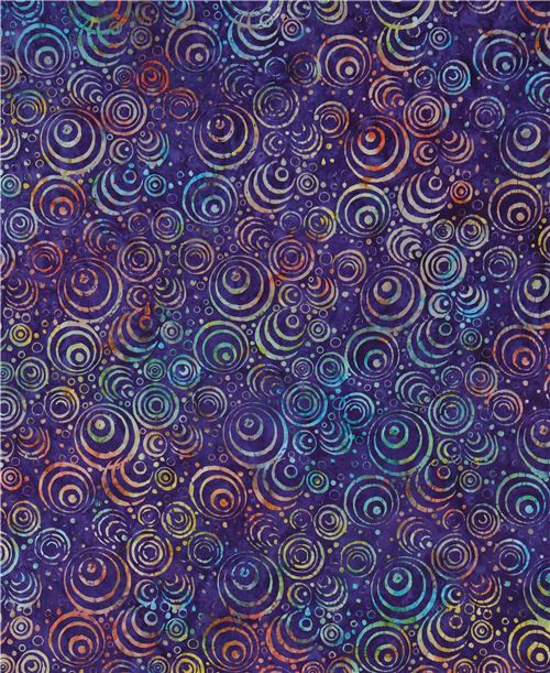 dark purple batik colorful circle extra wide fabric by Timeless ...