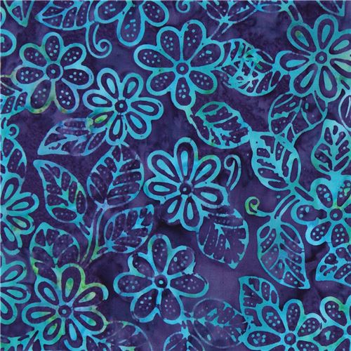  Tissu  Timeless Treasures batik  violet fonc  avec des 