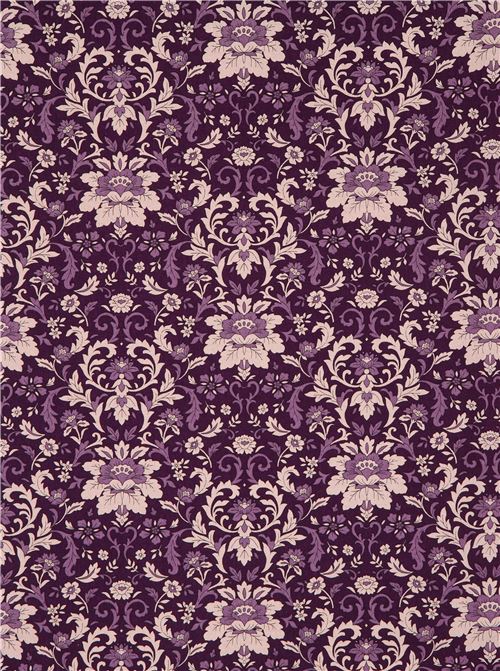 dark purple canvas fabric natural color purple flower leaf from Japan 4