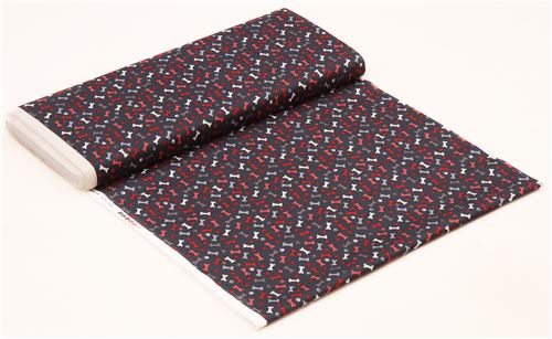 dark purple-grey with bone animal paw print fabric by Andover 3