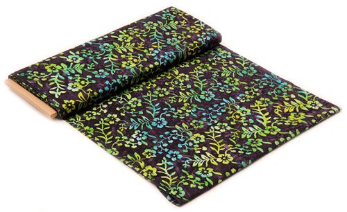 dark purple tie dye green flower batik fabric by Timeless Treasures 3