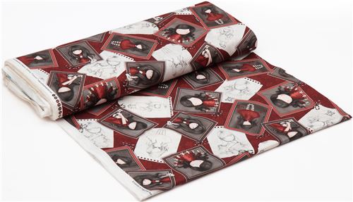 dark red fabric cute children picture frame Gorjuss Quilting Treasures 3