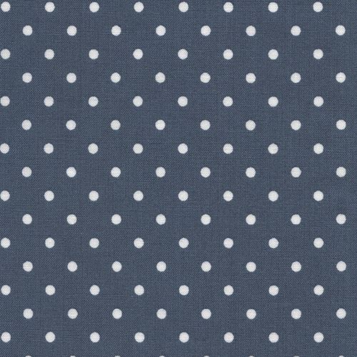 denim blue color fabric with small white polka dot by Timeless Treasures 1