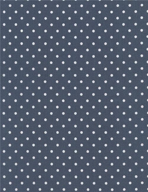 denim blue color fabric with small white polka dot by Timeless Treasures 2